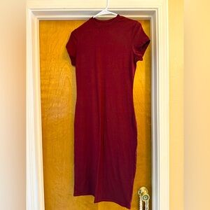 Chic Maroon Midi Dress for Women